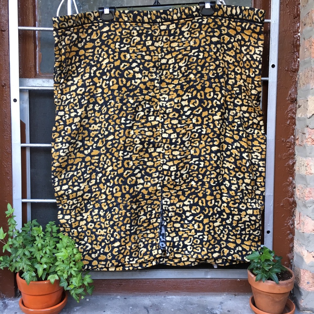 Who What Wear leopard print cotton pencil skirt